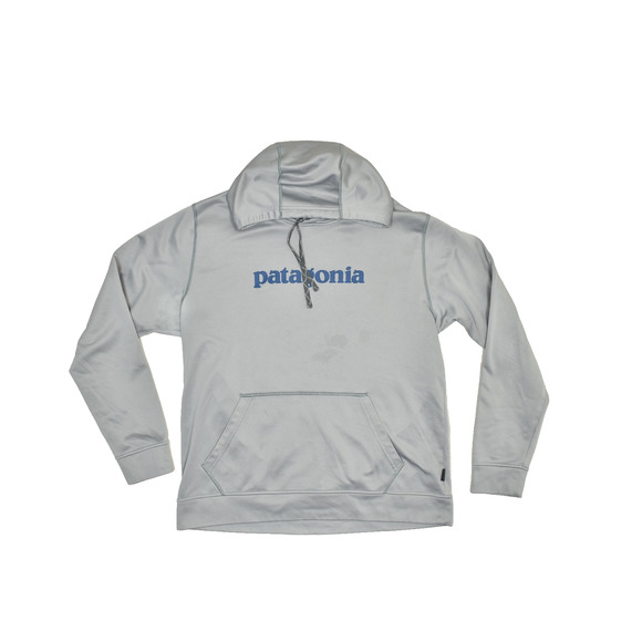 Patagonia Men's Hoodie Size XL STAINED Gray Cotton Blend Kangaroo Pockets - Picture 1 of 8